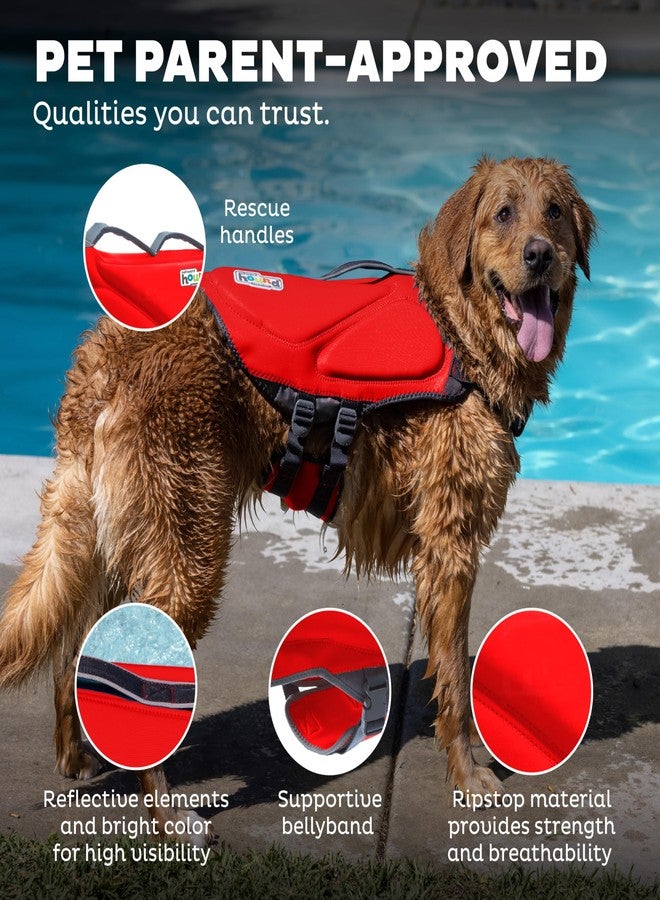 Outward Hound Dawson Swim Dog Life Jacket, High-Performance Neoprene Dog Life Vest for Swimming, Boating, and Water Safety, Medium, Red - Image 5
